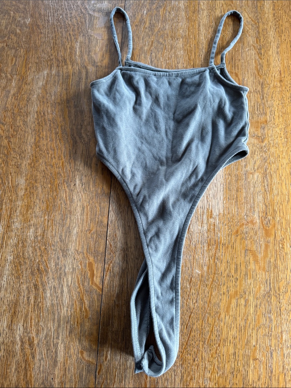 Zara Olive Gray Ribbed Tank Bodysuit